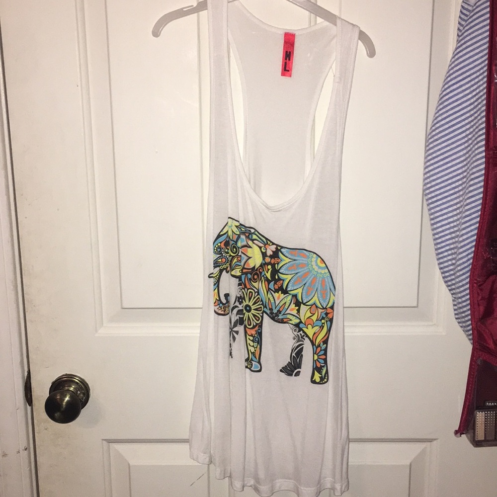 White, summer, elephant tank top